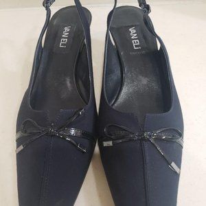 FORMAL VANELI SLING BACK 2" PUMP CONCAVE SQUARE SIZE 11M MIDNIGHT NAVY